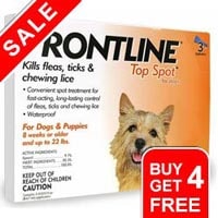 Frontline top spot small dogs 0 22 lbs orange free