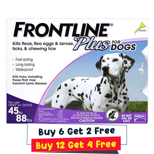Frontline plus for large dogs 45-88lbs purple pack