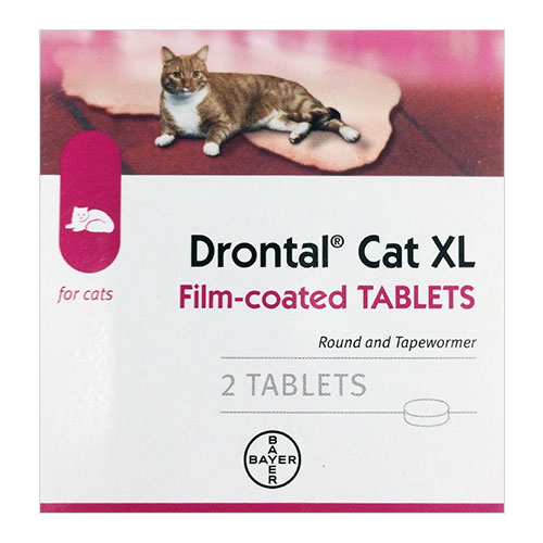 "Drontal For Large Cats Up To 13lbs 2 Tablets"