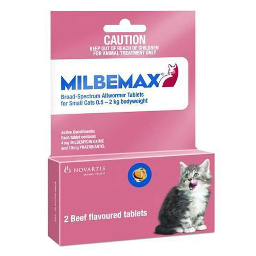 "Milbemax For Small Cats Up To 4.4lbs 1 Tablets"