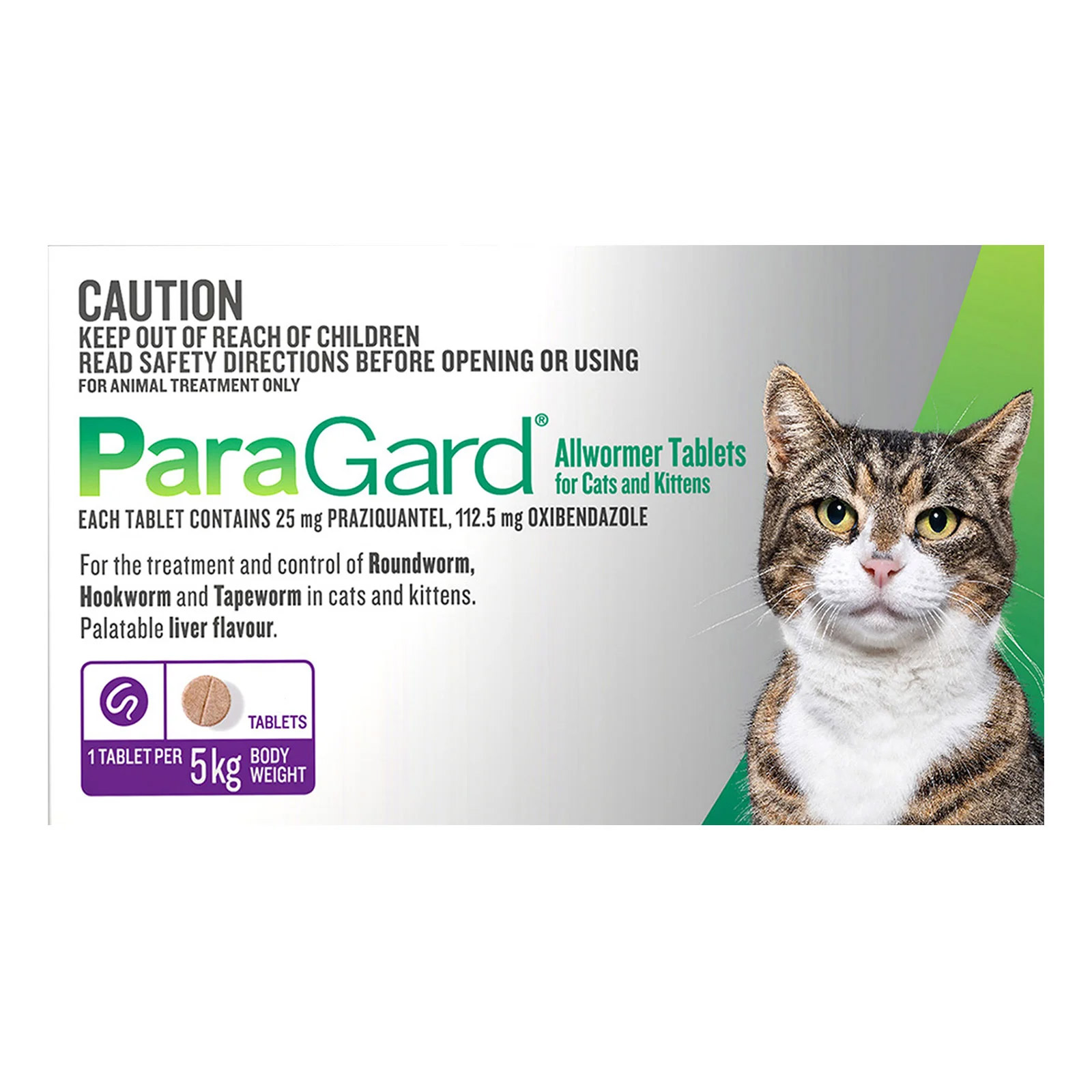 Paragard Wormer For Cats 5kg 11 Lbs 4 Tablets