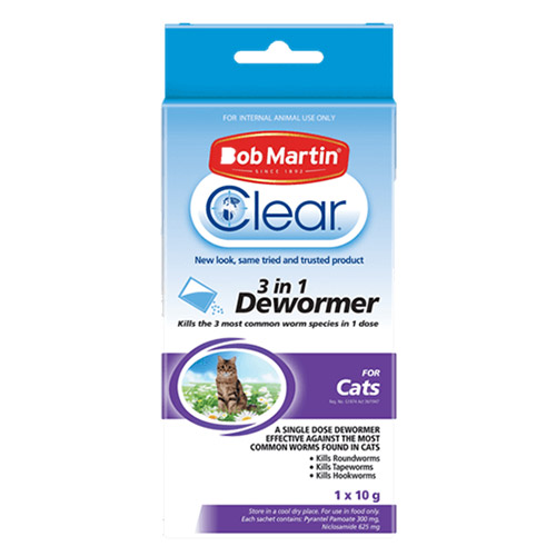 Bob Martin Clear 3 In 1 Dewormer For Cats 1x10g 1 Pack
