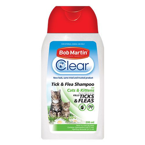 Bob Martin Clear Ticks & Fleas Shampoo For Cats & Kittens 200 Ml
