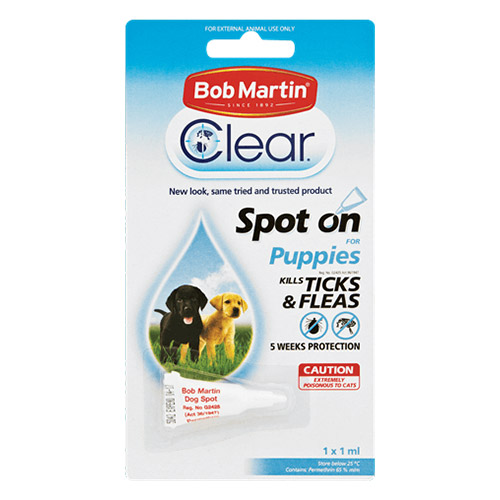 Bob Martin Clear Ticks & Fleas Spot On For Puppies 1x1ml 1 Pack
