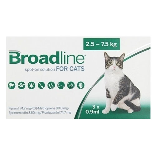 Broadline Spot-On Solution For Large Cats 5.5 To 16.5 Lbs 3 Pack