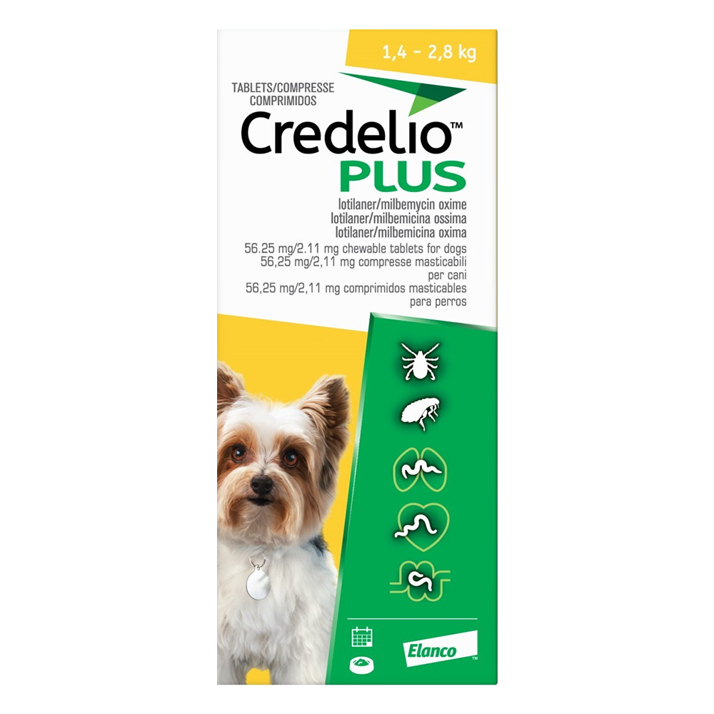 Credelio Plus For Extra Small Dog 1.4-2.8kg (Yellow) 6 Chews
