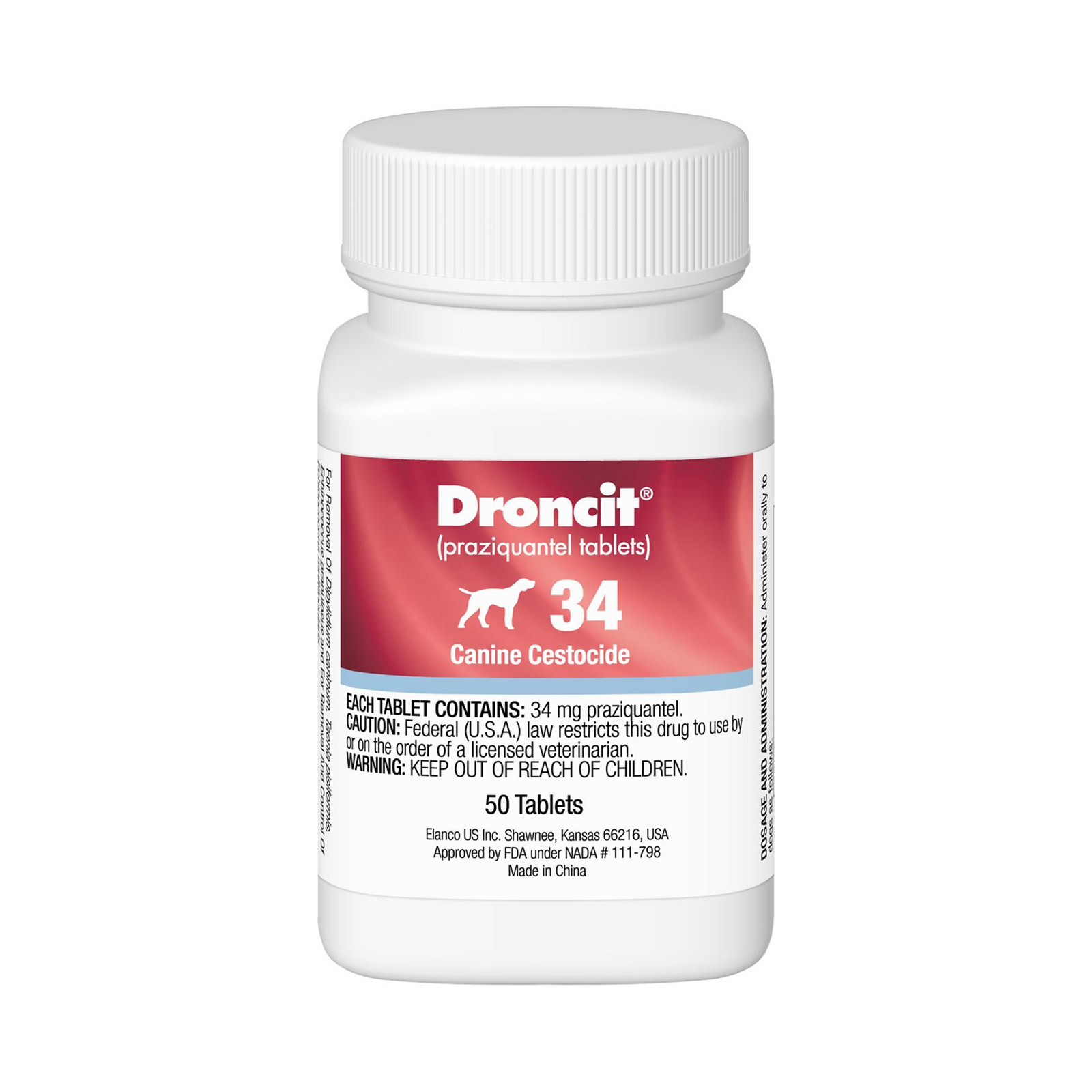 Droncit Tapewormer For Dogs 4 Tablets
