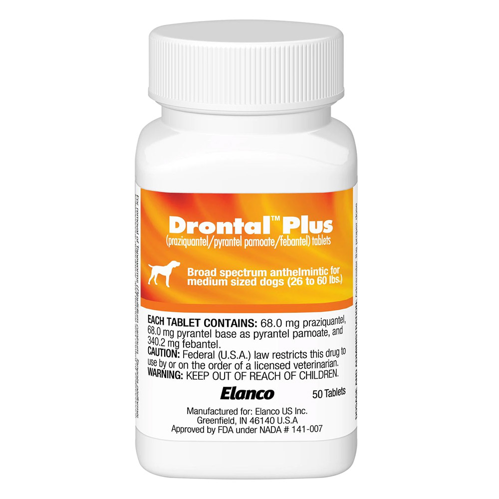 Drontal Plus For Small & Medium Dogs 10kg (22lbs) 4 Tablets
