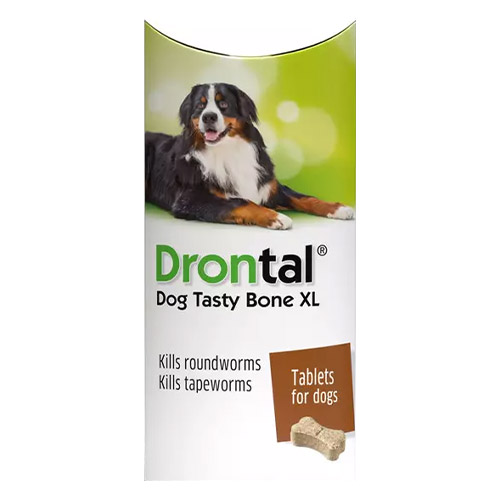 Drontal Tasty Bone For Large Dogs 35kg (77lbs) 2 Tablets
