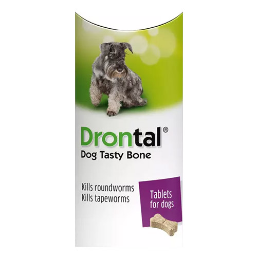 Drontal Tasty Bone For Small & Medium Dogs 10kg (22lbs) 4 Tablets
