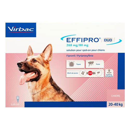 Effipro Duo Spot On For Large Dogs 45 To 88 Lbs (Pink) 12 Pack
