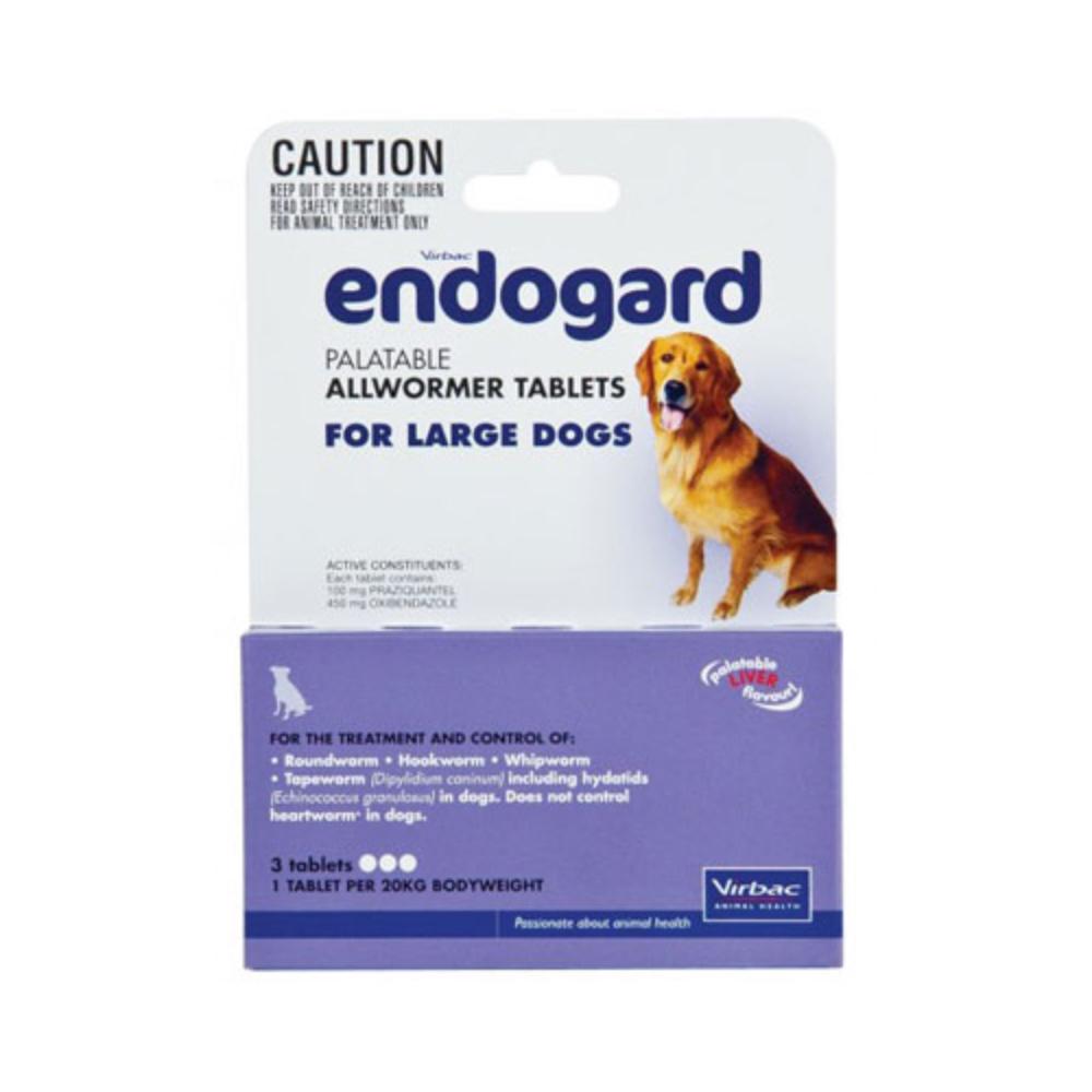 Endogard For Large Dogs 20kg (44lbs) 3 Tablets
