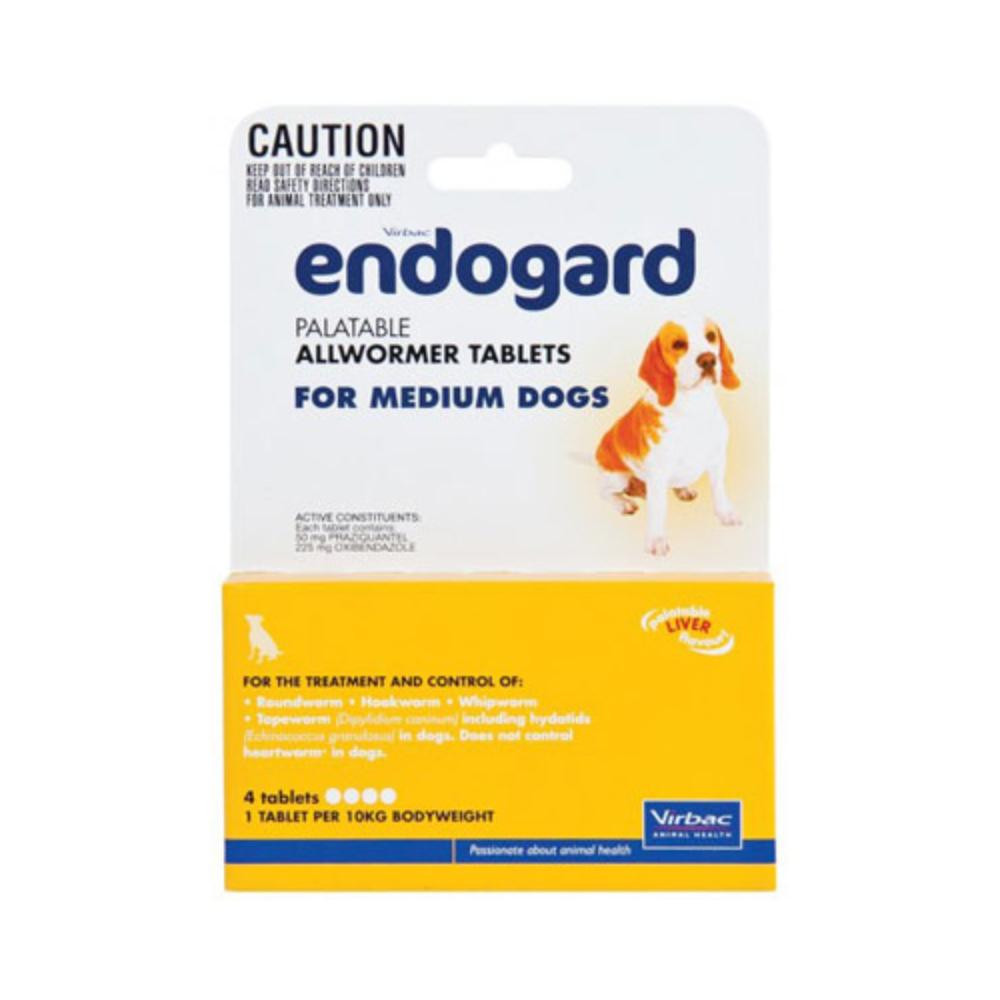 Endogard For Medium Dogs 10kg (Yellow) - 22lbs 4 Tablets
