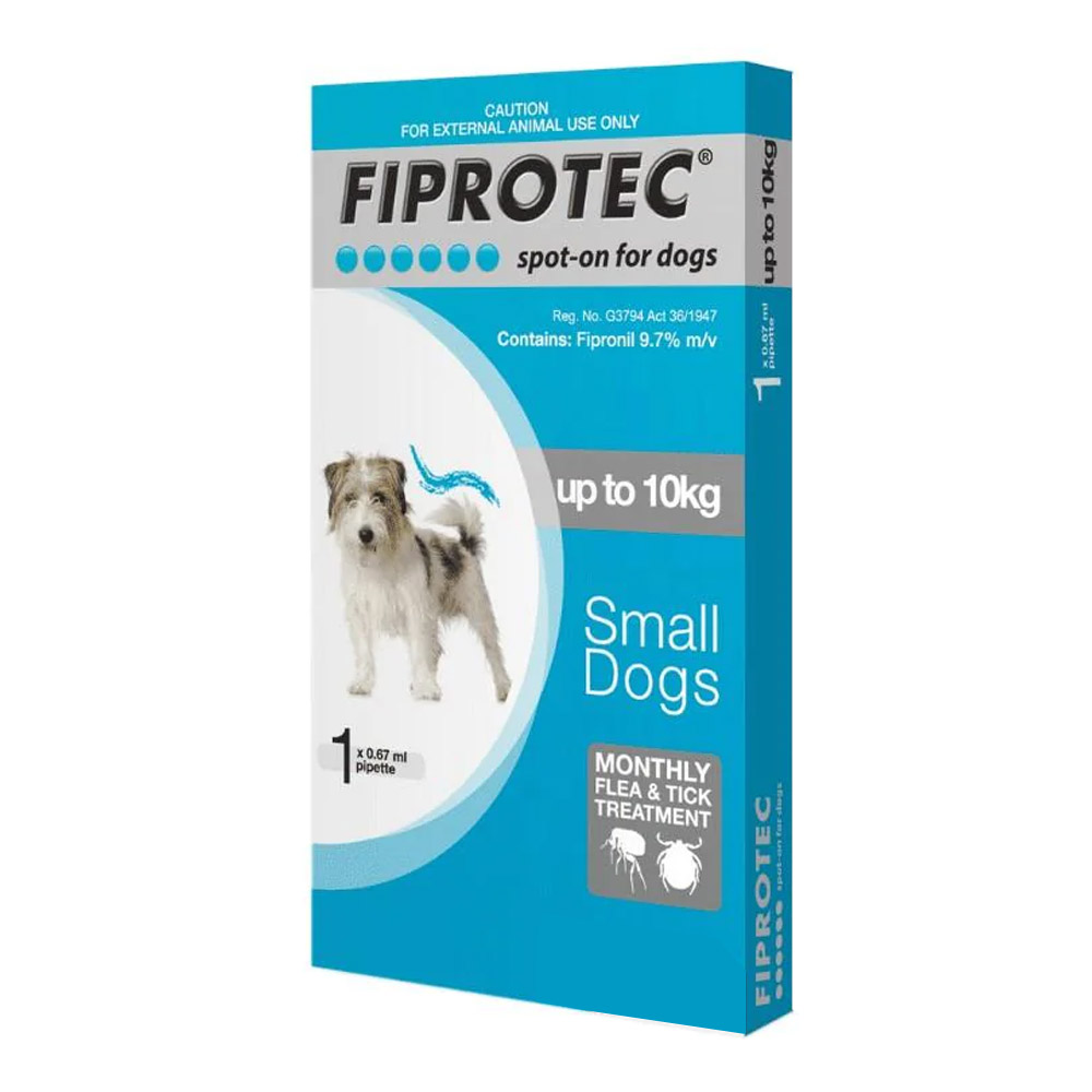Fiprotec Spot-On For Small Dogs Up To 22lbs (Blue) 3 Pack
