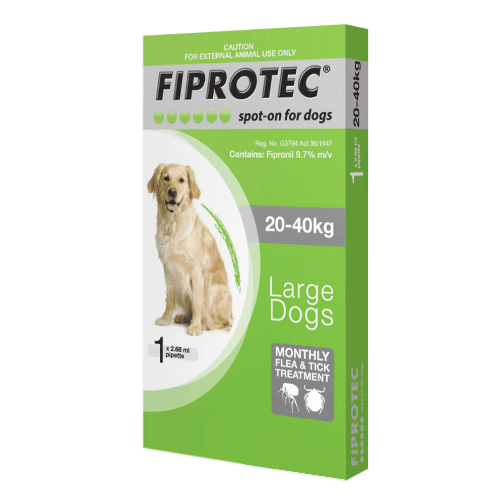 Fiprotec Spot-On For Large Dogs 44-88lbs (Green) 3 Pack
