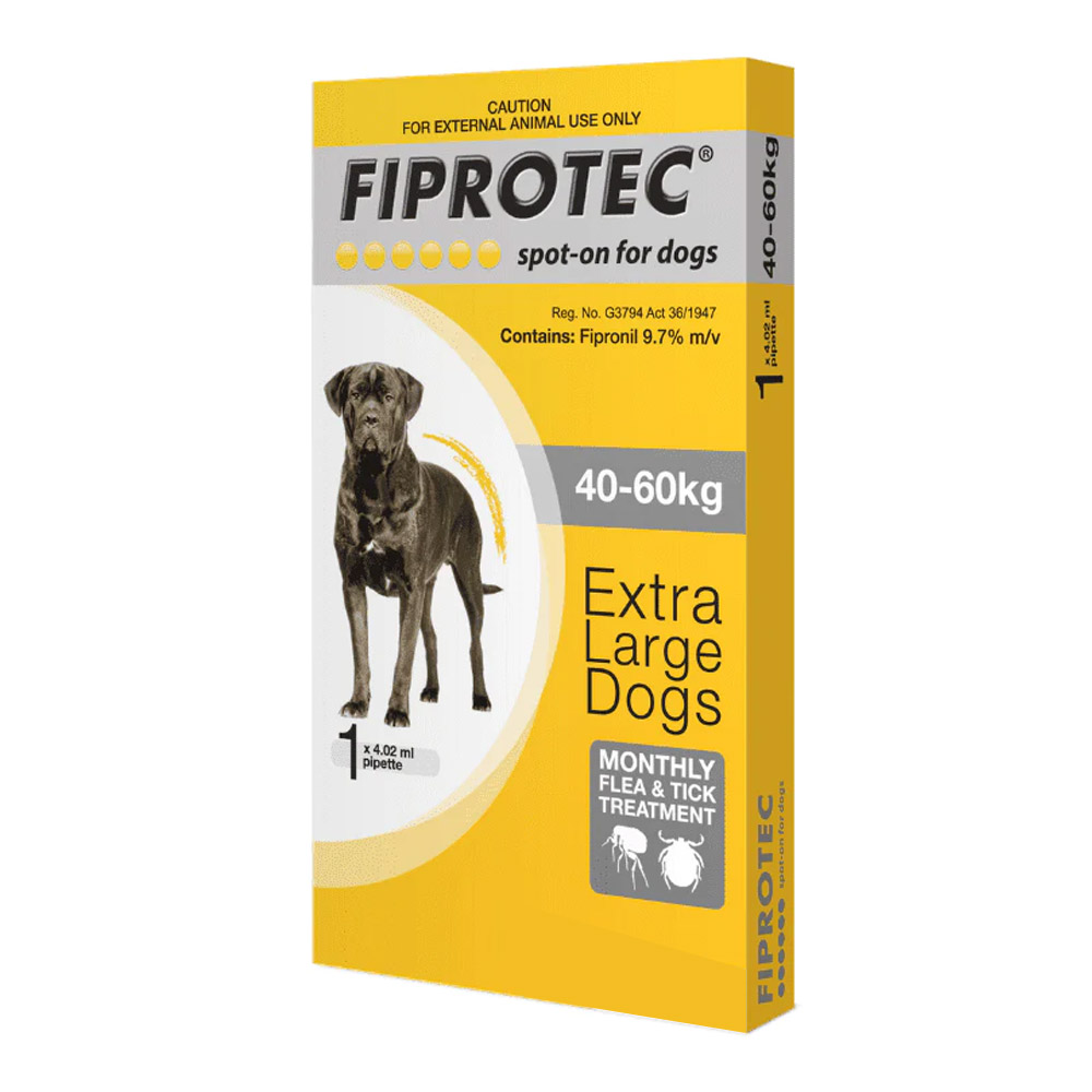 Fiprotec Spot-On For Extra Large Dogs 88-132lbs (Yellow) 1 Pack
