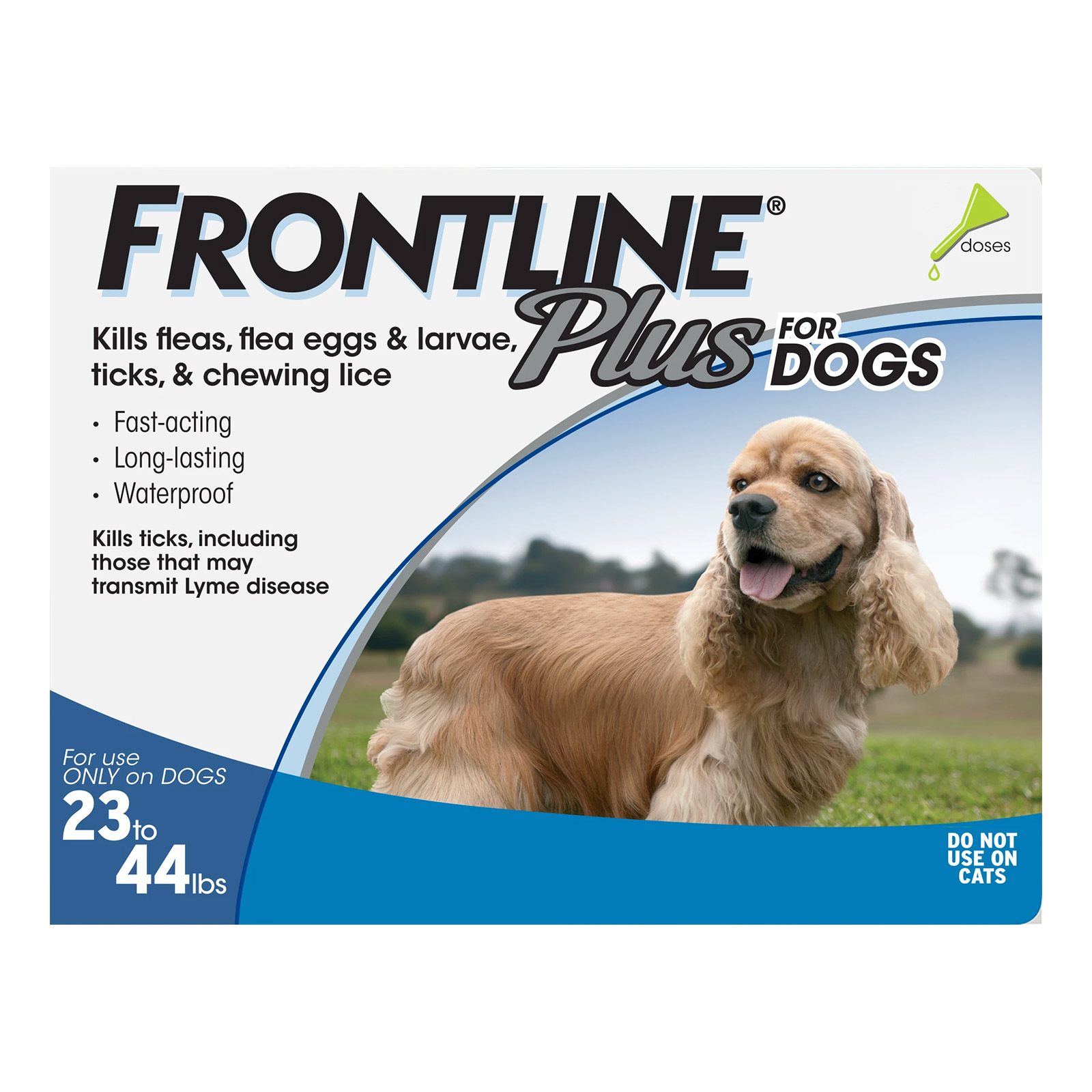 Frontline Plus For Medium Dogs 23-44 Lbs (Blue) 3 Doses
