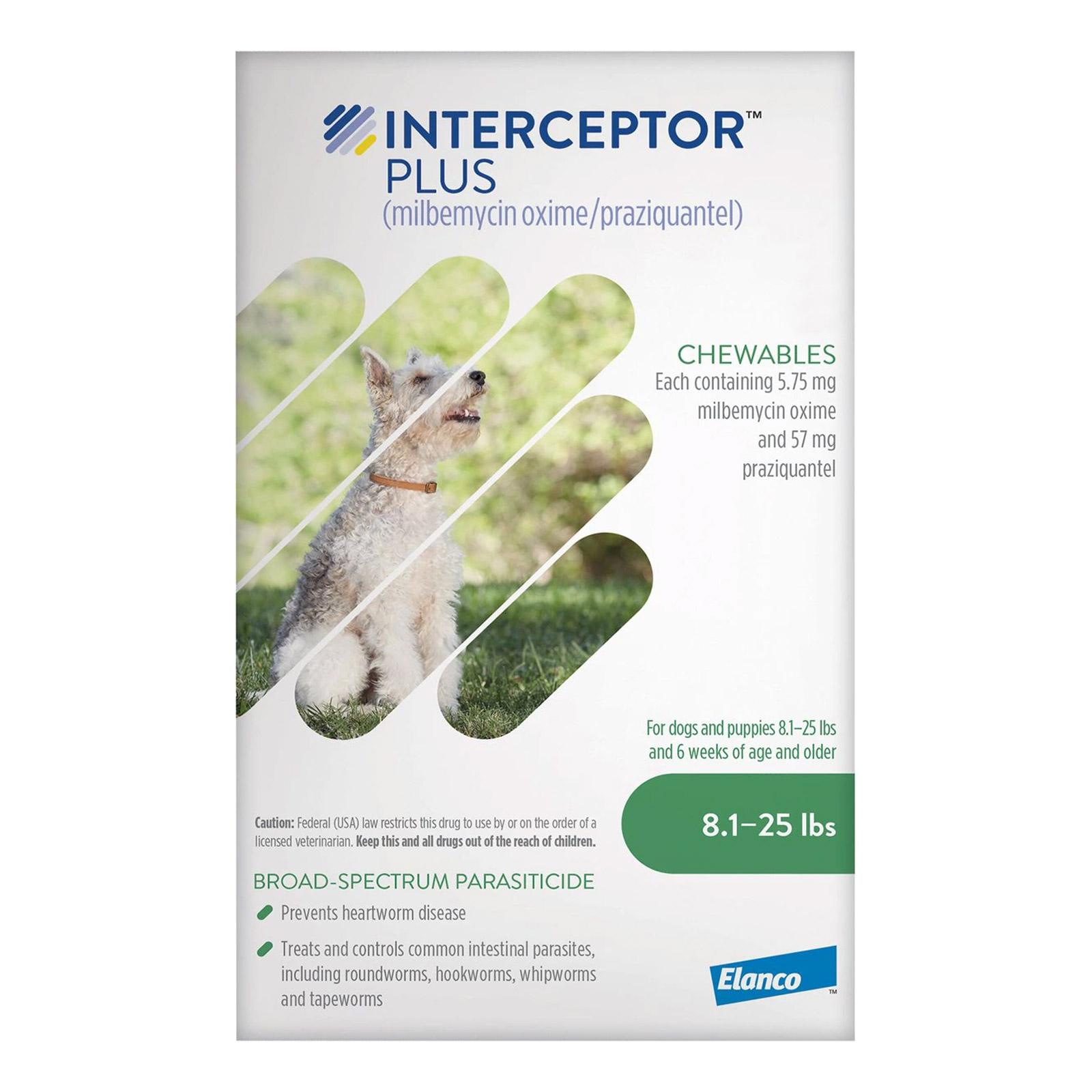 Interceptor Plus Chew (Interceptor Spectrum) For Dogs 8.1 - 25lbs Green 3 Chews
