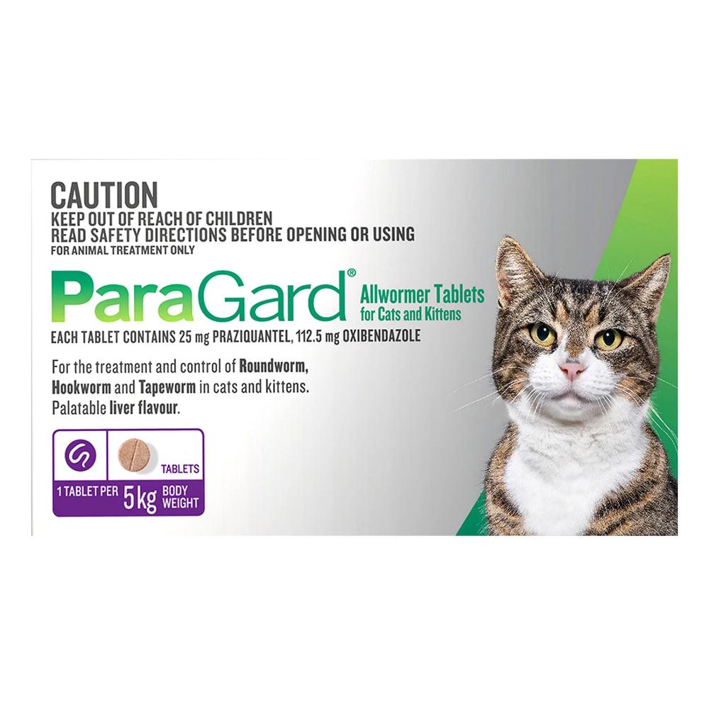 Paragard Wormer For Cats Up To 5 Kg (Upto 11lbs) 100 Tablets
