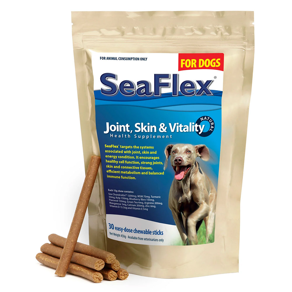 Seaflex Joint, Skin & Vitality Health Supplement For Dogs 450gm (30 Sticks) 1 Pack
