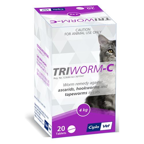 "Triworm-C Dewormer For Cats 8 Tablets"