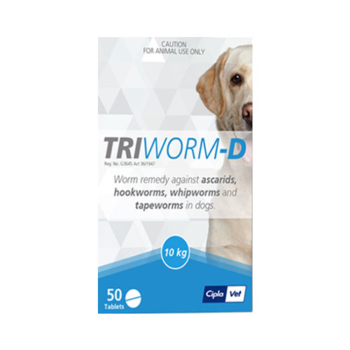 "Triworm-D Dewormer For Dogs 2 Tablets"