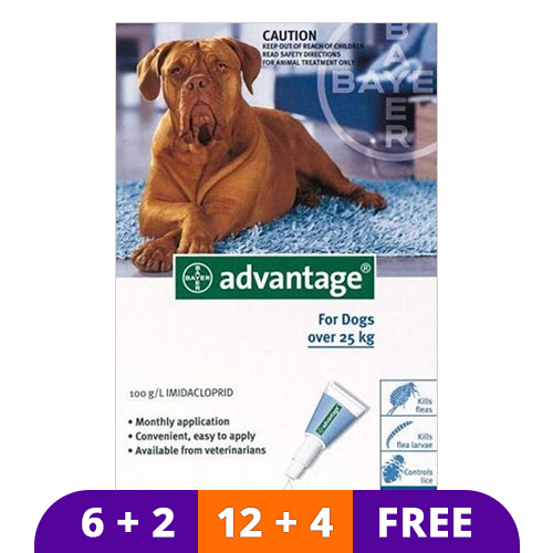Advantage Extra Large Dogs Over 55 Lbs (Blue) 12 Doses + 4 Free
