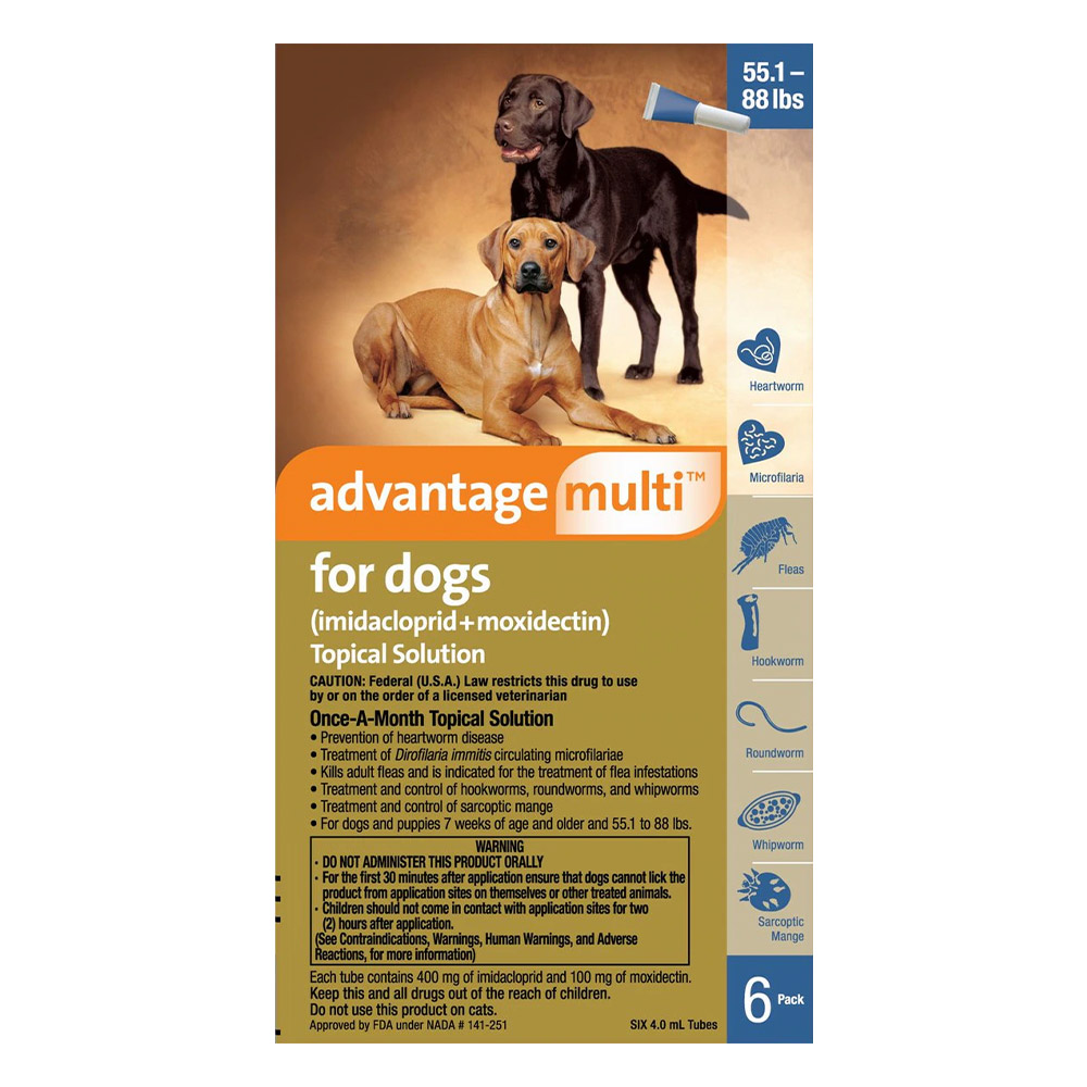 Advantage Multi Advocate Extra Large Dogs 55.1-88 Lbs Blue 6 Doses
