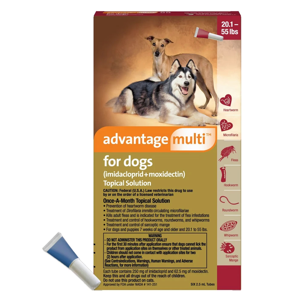 Advantage Multi (Advocate) Large Dogs 20.1-55 Lbs (Red) 3 Doses