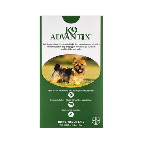 K9 Advantix Small Dogs/Pups 1-10 Lbs Green 4 Months