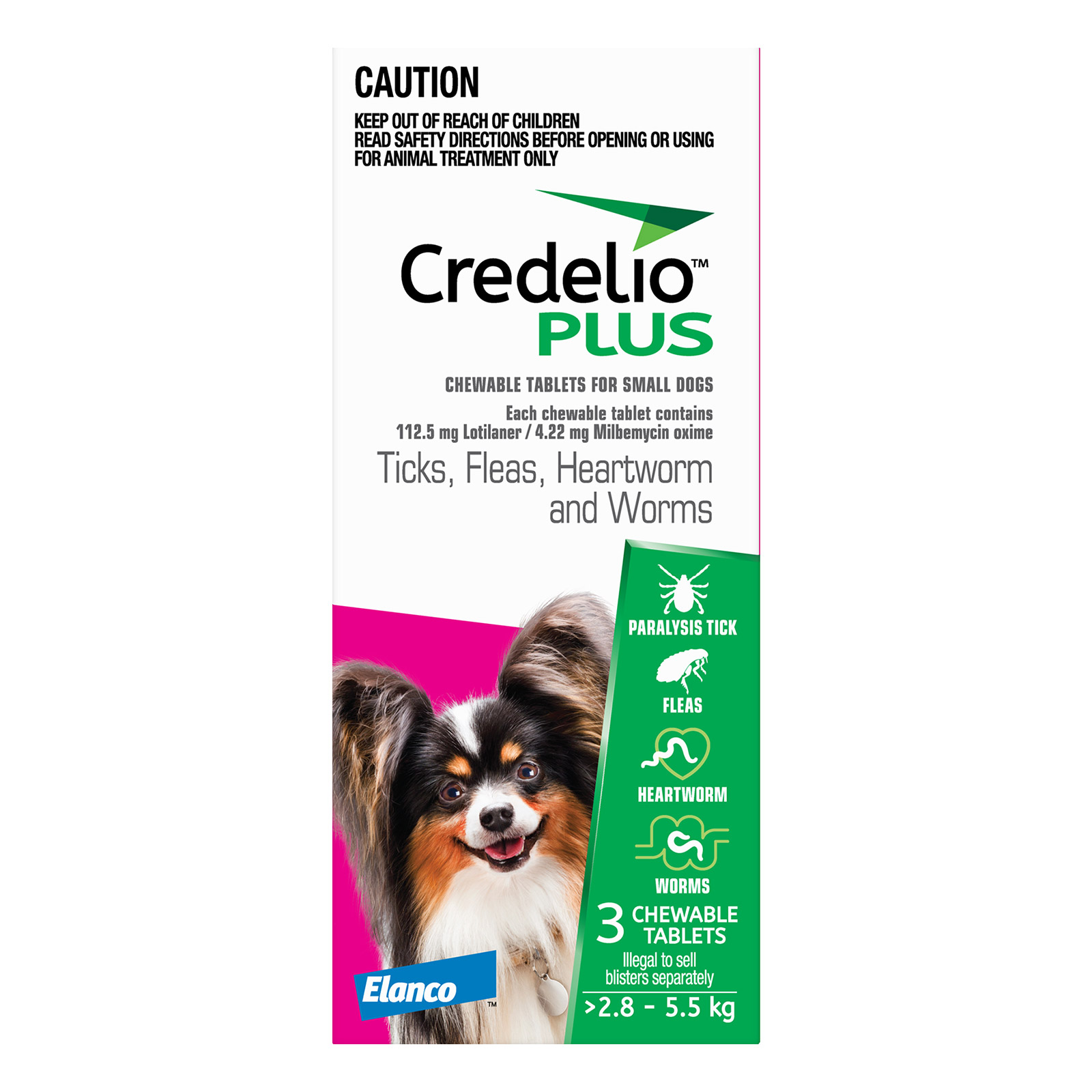 Credelio Plus For Small Dog 2.8-5.5kg (Pink) 12 Chews
