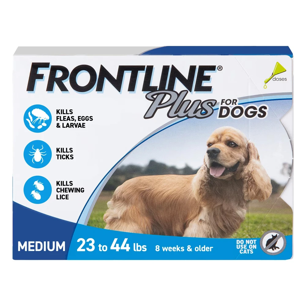 Frontline Plus For Medium Dogs 23-44 Lbs (Blue) 6 Doses