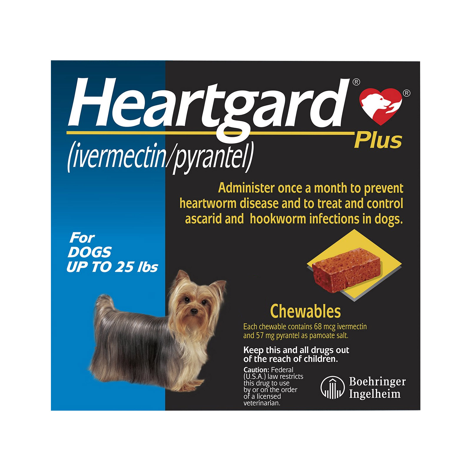 "Heartgard Plus Chewables Small Dogs Up To 25lbs (Blue) 12 Doses"