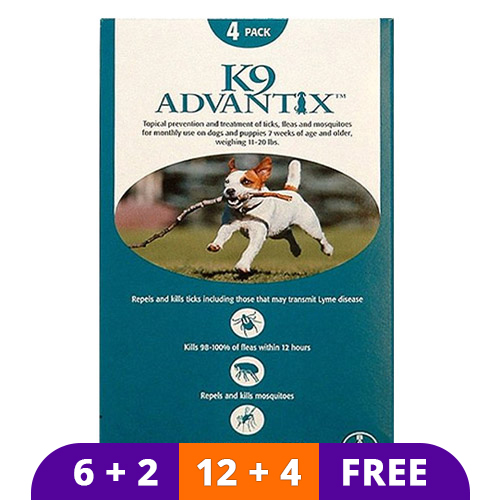 K9 Advantix Medium Dogs 11-20 Lbs (Aqua) 4 Doses