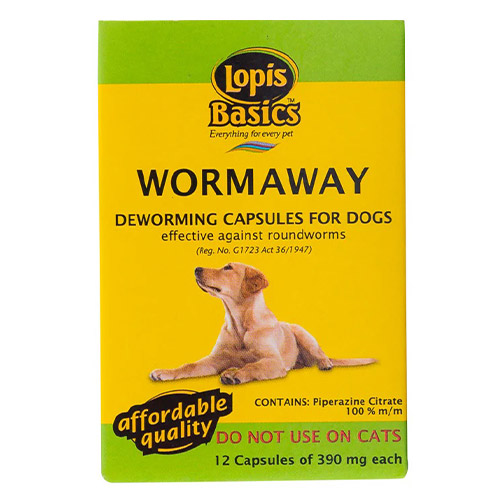 Lopis Basics Worm Away Deworming Capsules For Dogs 12 Capsules
