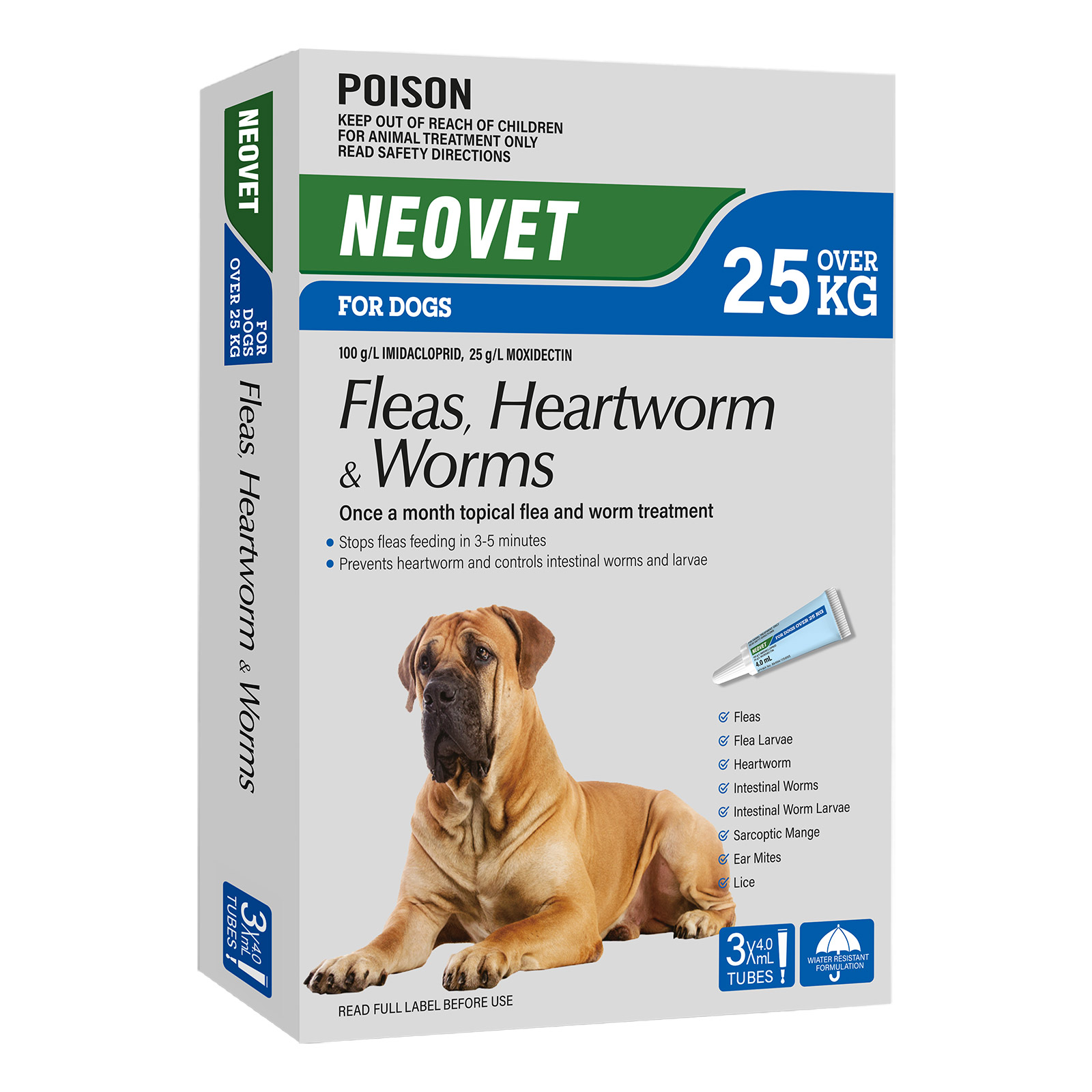 Neovet Spot-On For Extra Large Dogs Over 55.1lbs (Blue) 3 Pipettes
