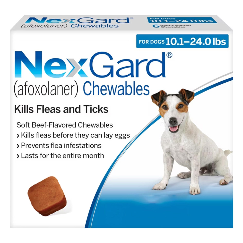 Nexgard Chewables For Medium Dogs 10.1-24 Lbs (Blue) 28mg 3 Chews