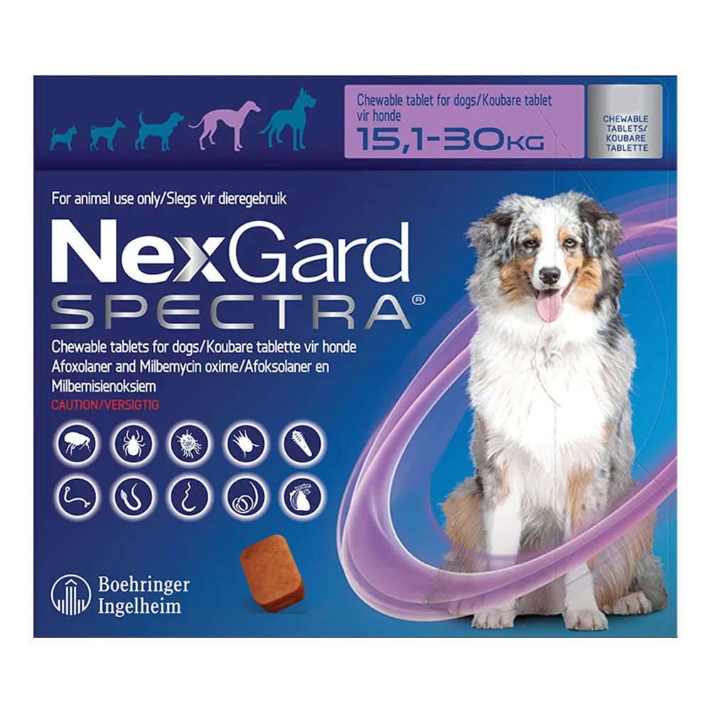 Nexgard Spectra Tab Large Dog 33-66 Lbs Purple 3 Pack
