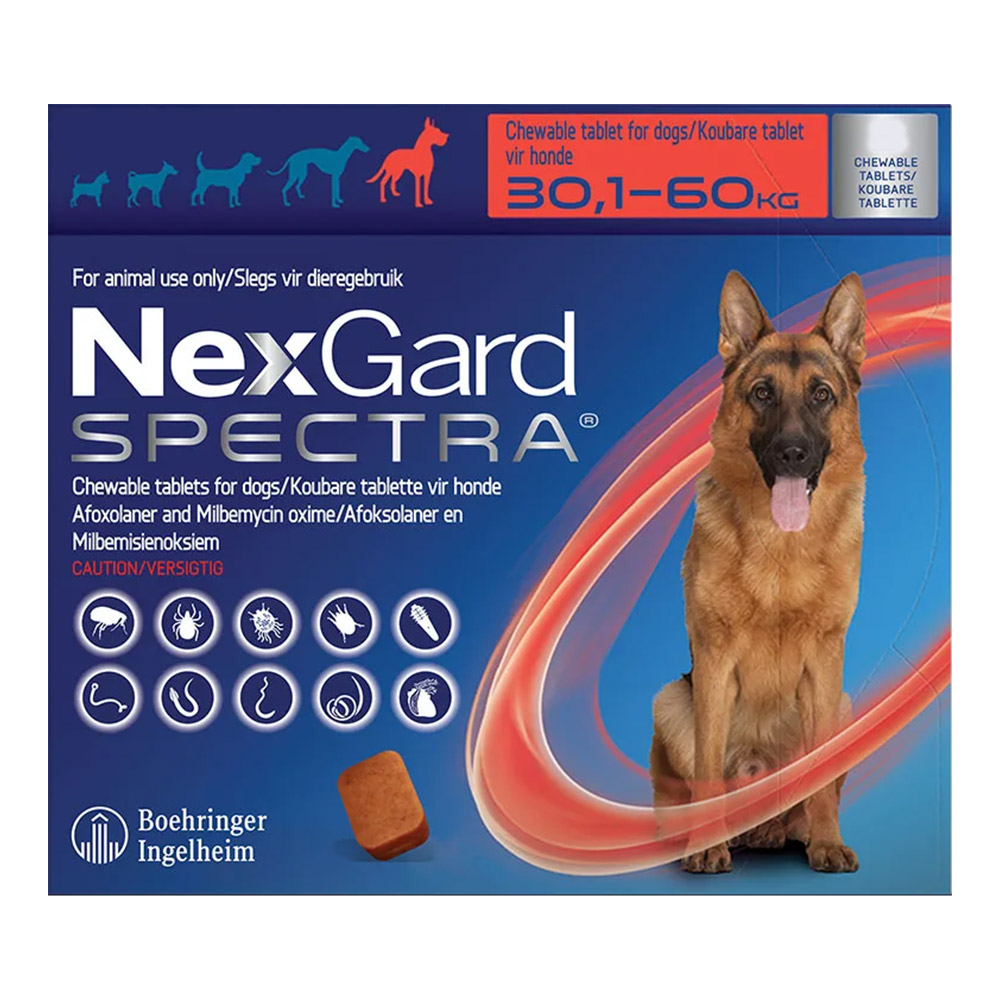 Nexgard Spectra Tab Xlarge Dog 66-132 Lbs Red 6 Pack

