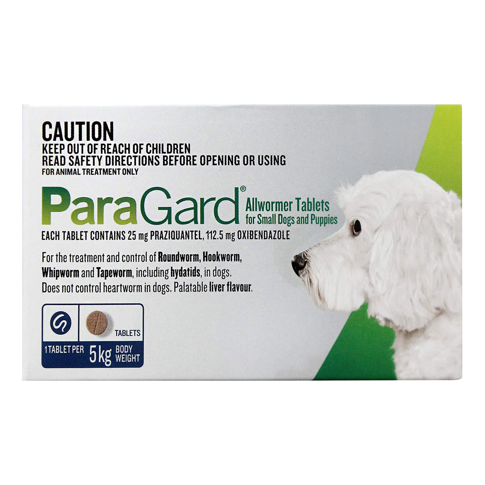 "Paragard Allwormer For Small Dogs 11 Lbs (5 Kg) Blue 4 Tablets"