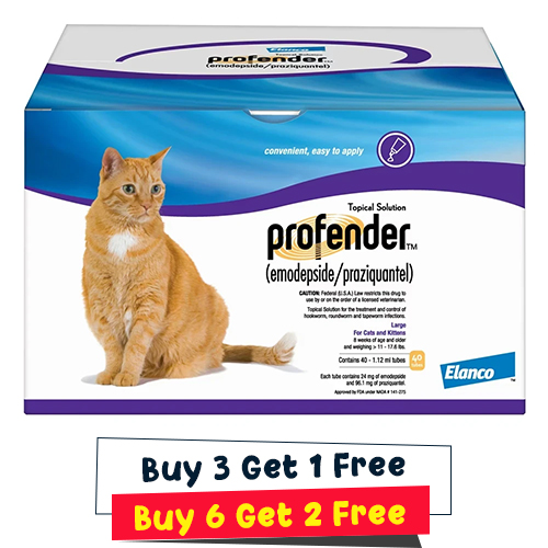 Profender Large Cats (1.12 Ml) 11-17.6 Lbs 6 Doses + 2 Free