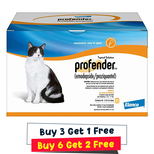 Profender Medium Cats (0.70 Ml) 5.5-11 Lbs 6 Doses + 2 Free