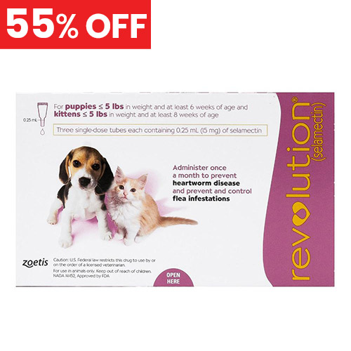 55% Off Revolution For Kittens / Puppies (Pink) 3 Doses
