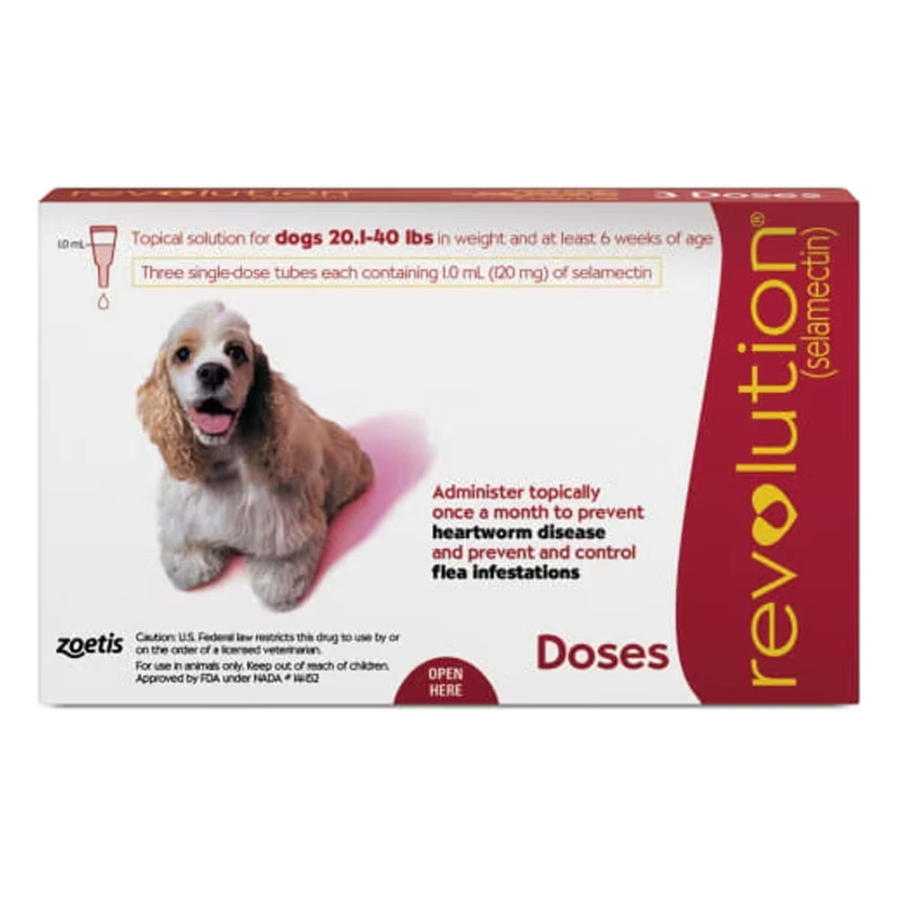 Revolution For Medium Dogs 20.1-40lbs (Red) 12 Doses