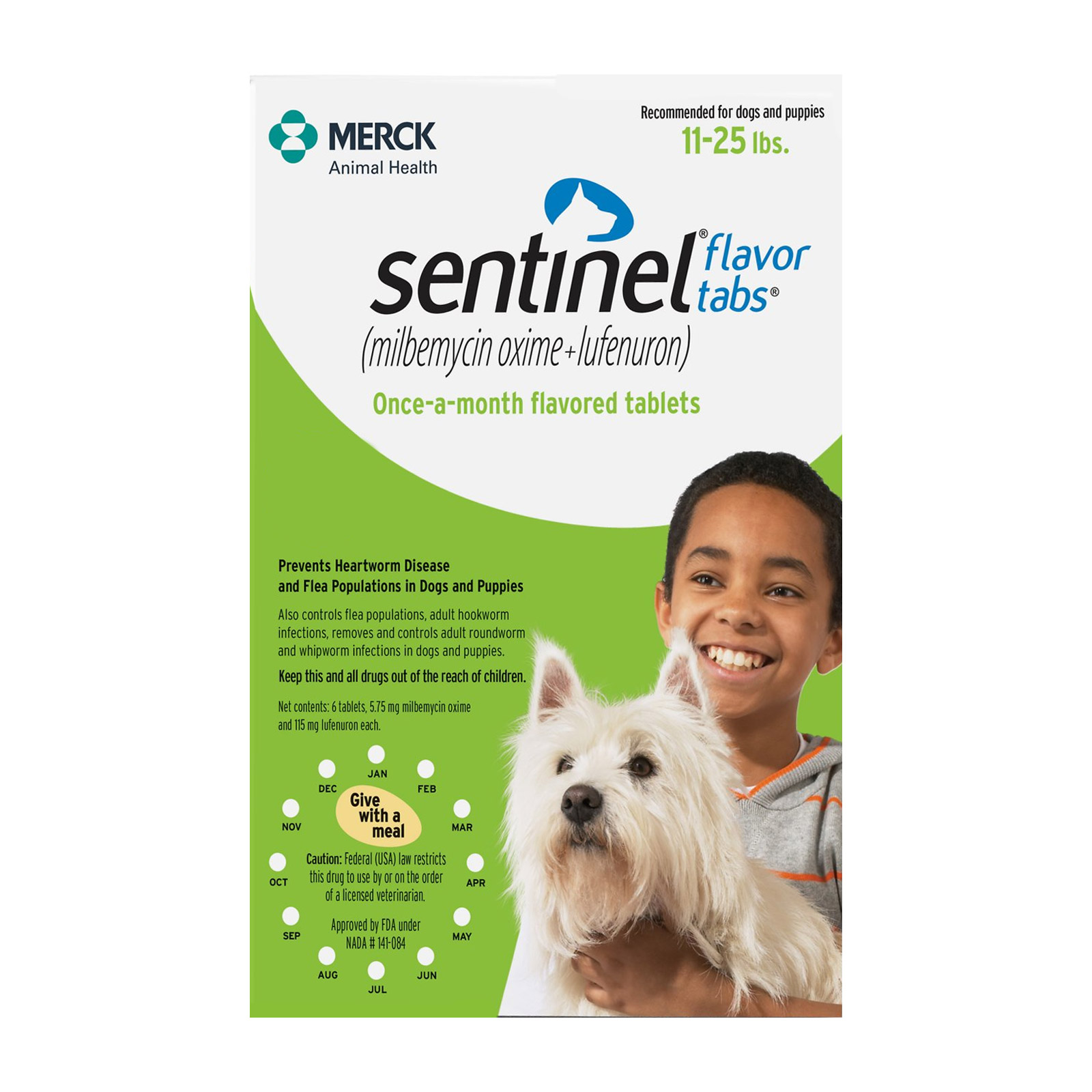 Sentinel For Dogs 11-25 Lbs Green 6 Chews
