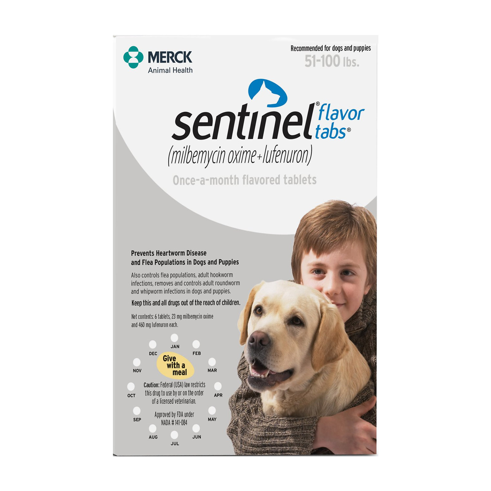 Sentinel For Dogs 51-100 Lbs White 6 Chews