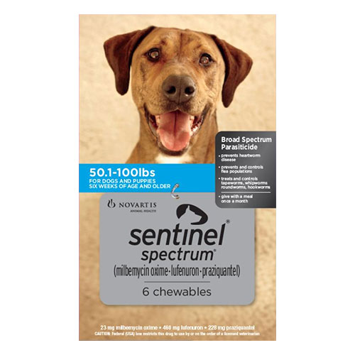 Sentinel Spectrum Blue For Dogs 50.1-100 Lbs 12 Chews
