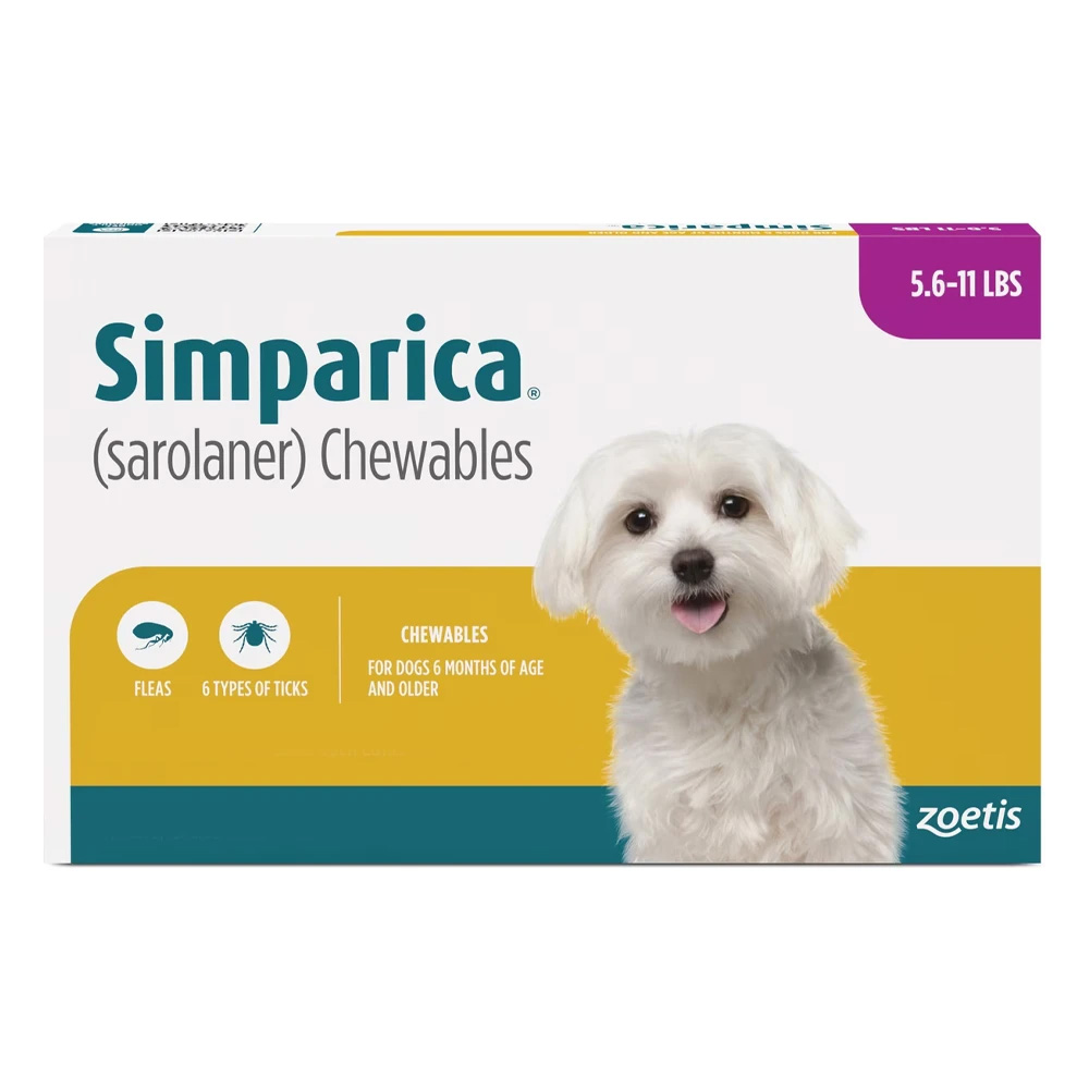 Simparica Chewables For Dogs 5.6-11 Lbs (Purple) 6 Doses