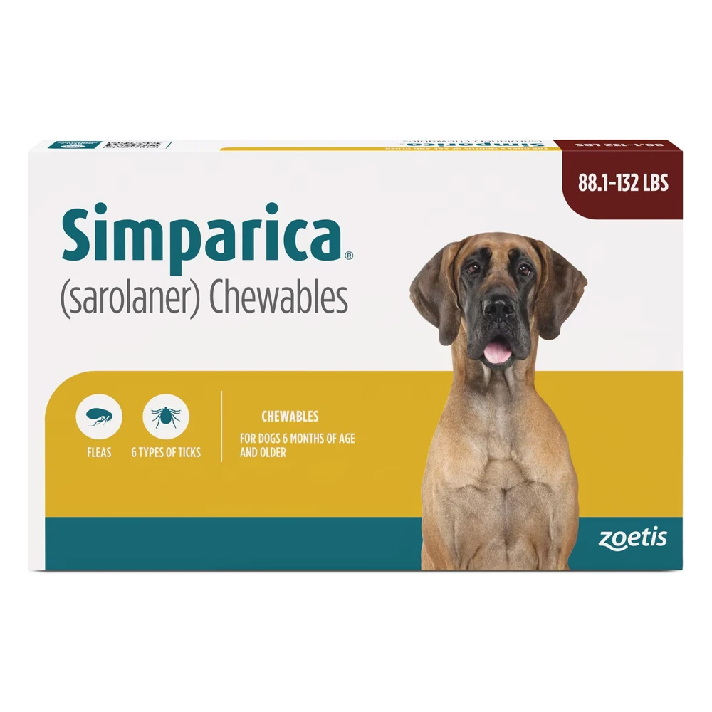 Simparica Chewables For Dogs Above 88 Lbs (Brown) 6 Doses