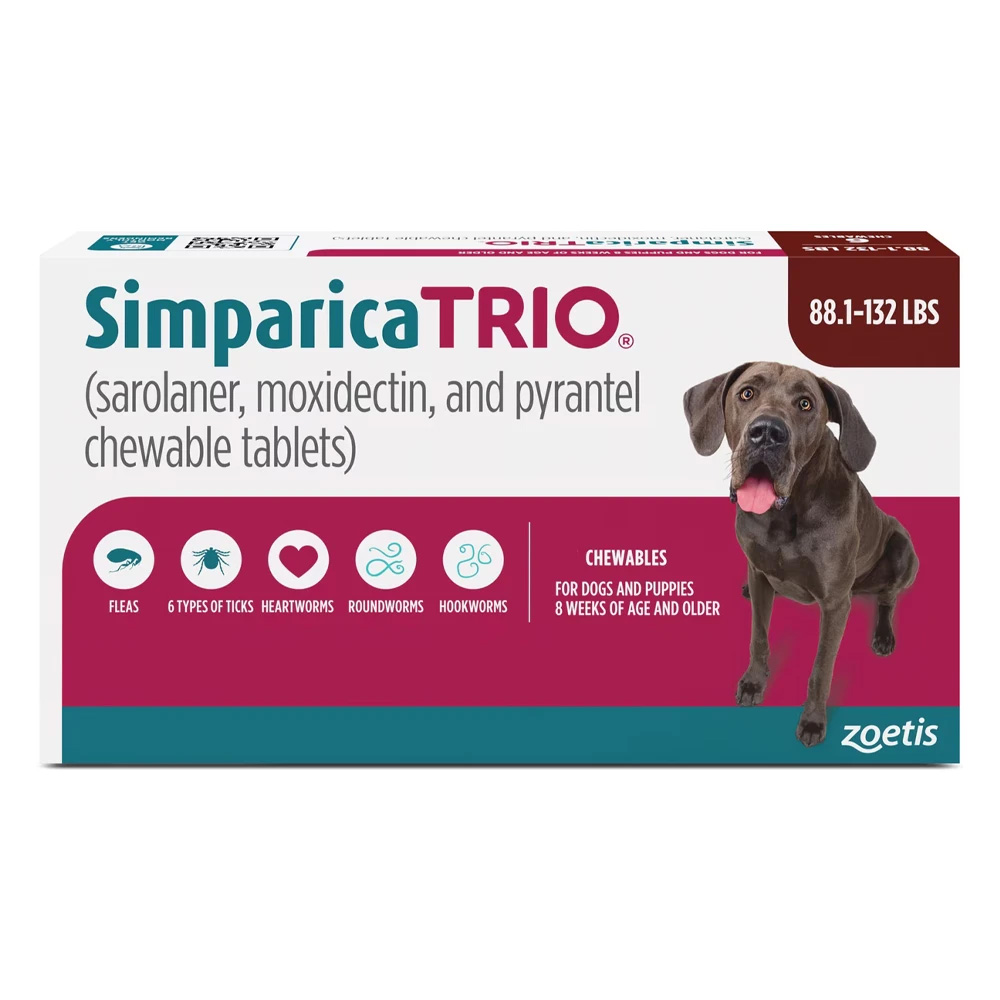 Simparica Trio For Dogs Above 88 Lbs (Brown) 6 Chews